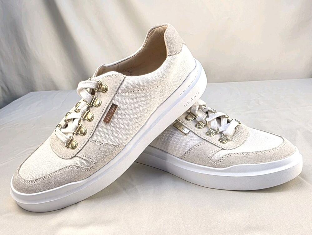 Cole Haan Grand Series Women's Size 8B Canvas/ Suede Cream/ Beige Sneakers